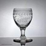 Late Georgian engraved tall plain stem goblet