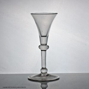 Georgian trumpet bowl double knop baluster wine glass