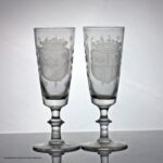 Pair of early Victorian Masonic armorial ale glasses