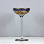 Fritz Heckert polychrome enamelled champagne coupe