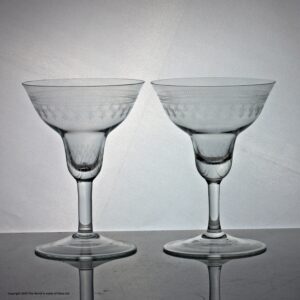 Pair of Lady Hamilton pattern lead crystal candle holders