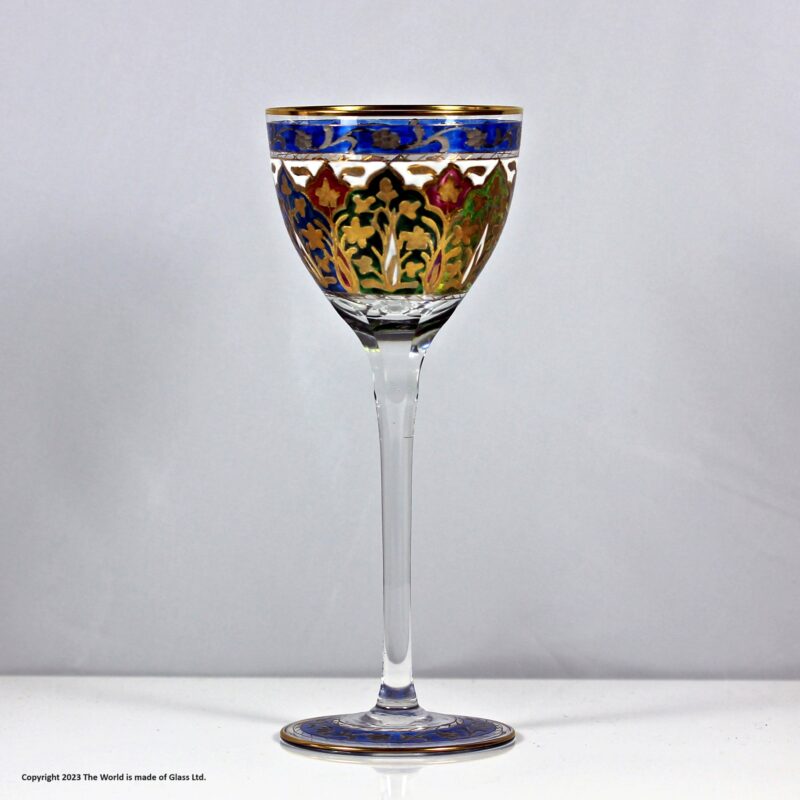 Fritz Heckert polychrome enamelled wine glass