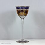 Fritz Heckert polychrome enamelled wine glass, everted rim