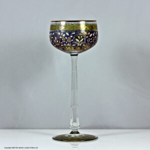 Fritz Heckert polychrome enamelled wine glass