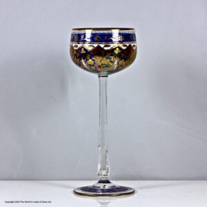 Fritz Heckert polychrome enamelled wine glass