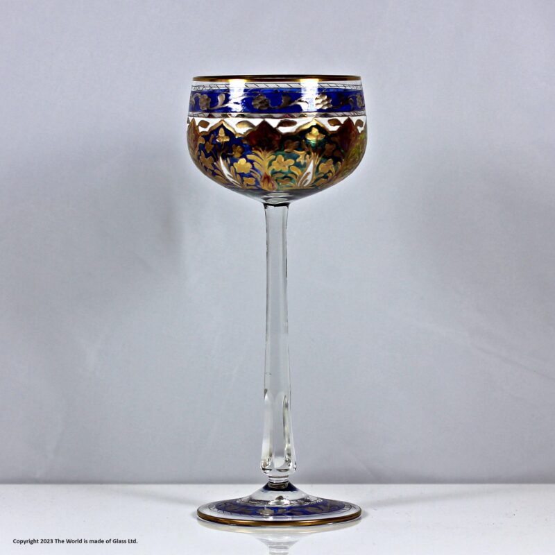 Fritz Heckert polychrome enamelled wine glass