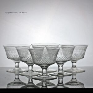 Set of six Pall Mall/Lady Hamilton pattern sundae glasses