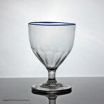 Scarce late Georgian flute-moulded rummer, blue glass rim