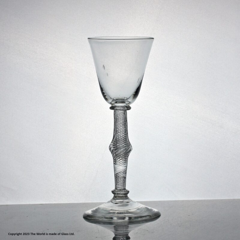 Scarce, Georgian multi spiral air twist stem wine glass