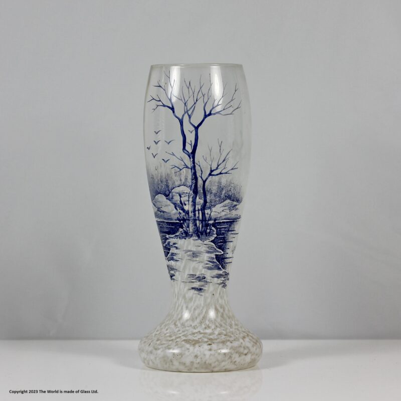 Schneider Verçais enamelled glass vase