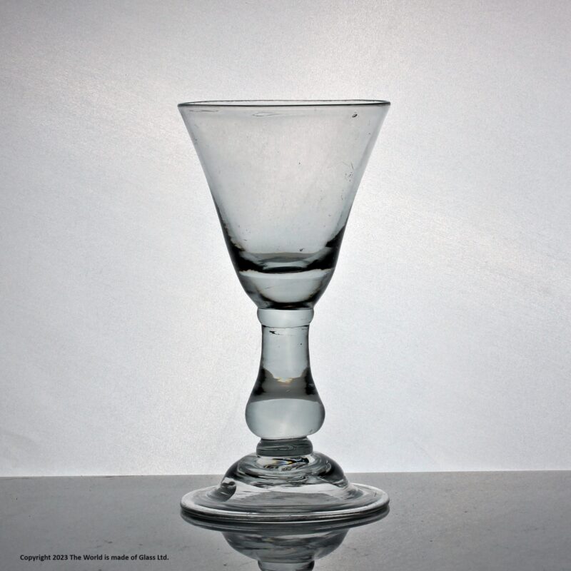 Early Georgian heavy baluster wine glass