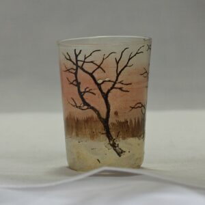 Small French beaker decorated in the style of Legras or Daum