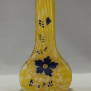 Welz yellow and white enamelled spatter vase