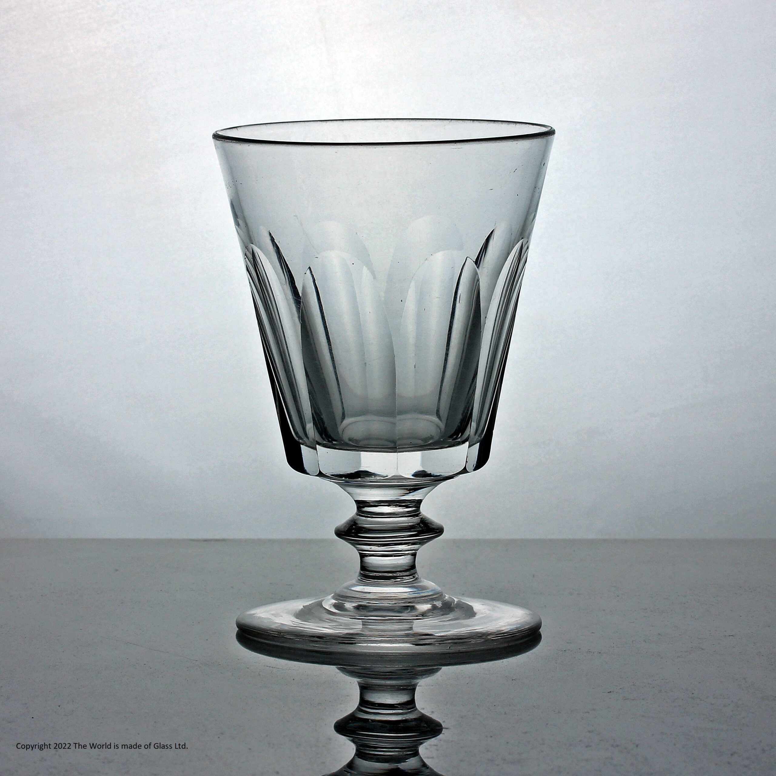 Late Georgian hand-blown flute-cut bucket bowl rummer glass – The World ...