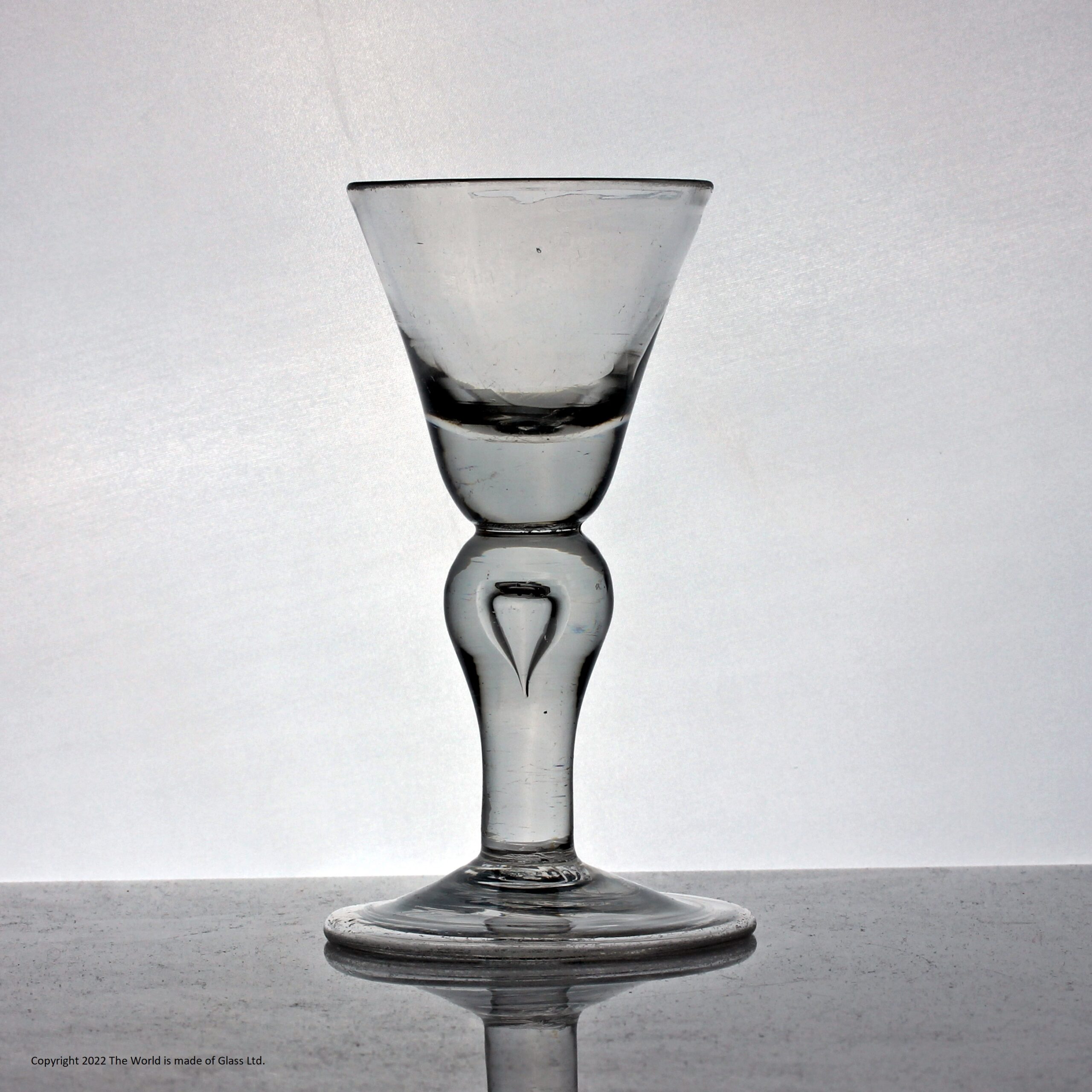 William III/Queen Anne heavy baluster wine glass