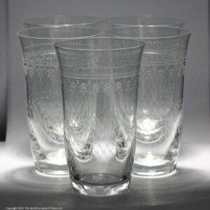 Set of six Lady Hamilton pattern lead glass highball tumblers