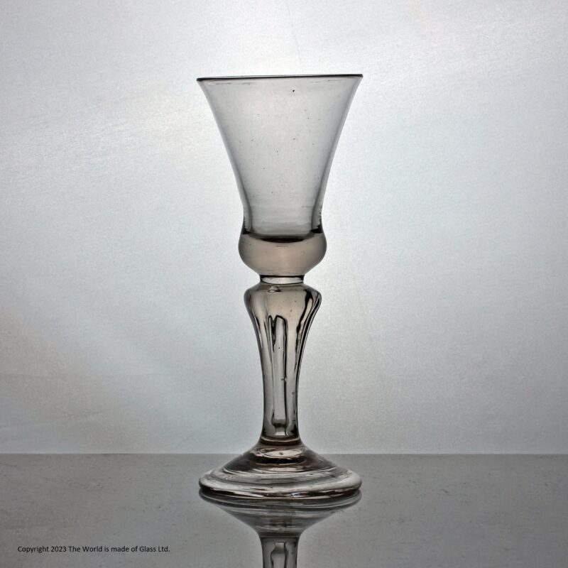 Georgian Continental four-sided pedestal stem wine glass