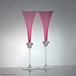 Pair of Rosenthal Versace Medusa Head champagne flutes