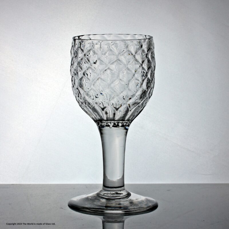 Georgian honeycomb moulded plain stem goblet