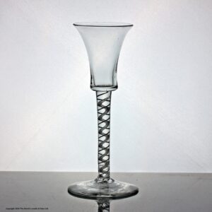 Georgian mixed twist wine glass, waisted bell bowl
