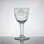 Georgian engraved plain stem wine goblet