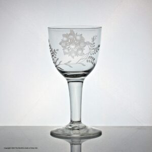 Georgian engraved plain stem wine goblet