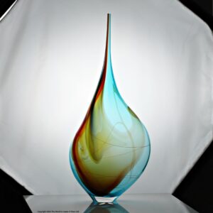 Phil Atrill mouth-blown oversized polychrome studio vase