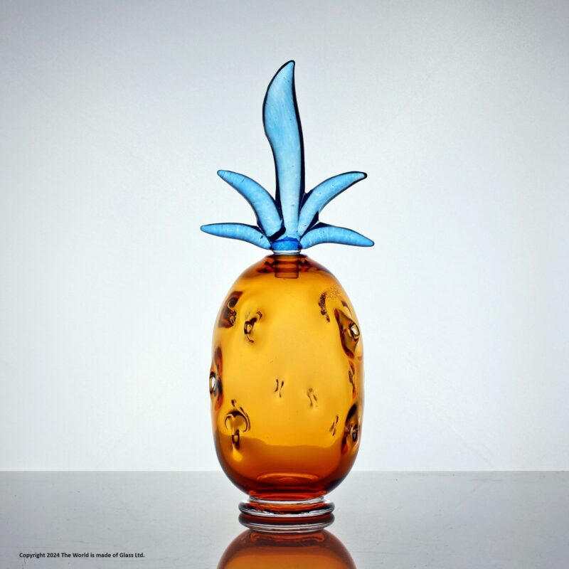 Bob Crooks small amber pineapple vase