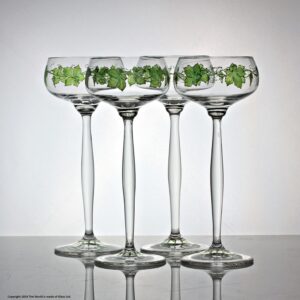 Set of four Theresienthal enamelled wine glasses