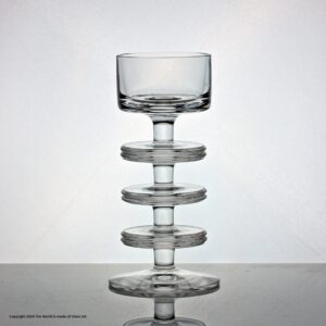 Wedgwood Glass Sheringham candlestick, three disk, clear