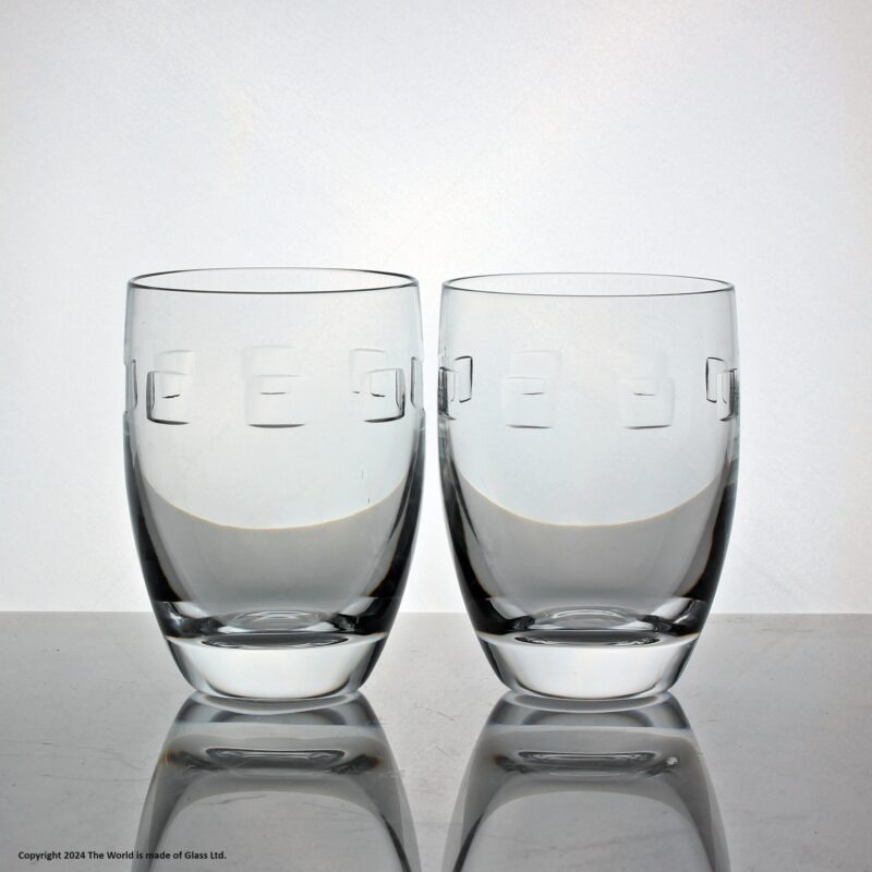 Pair of John Rocha for Waterford Geo pattern tumblers