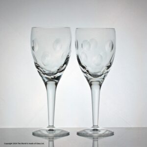 Pair of John Rocha for Waterford Imprint pattern wine glasses