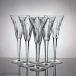 Set of six Waterford Crystal Millennium Collection Love champagne flutes