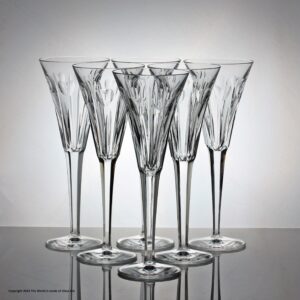 Set of six Waterford Crystal Millennium Collection Love champagne flutes