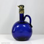 Victorian Bristol blue flagon decanter, pouring stopper