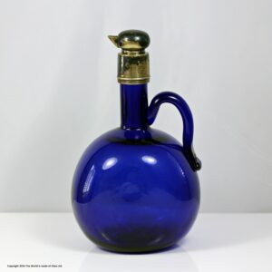 Victorian Bristol blue flagon decanter, pouring stopper
