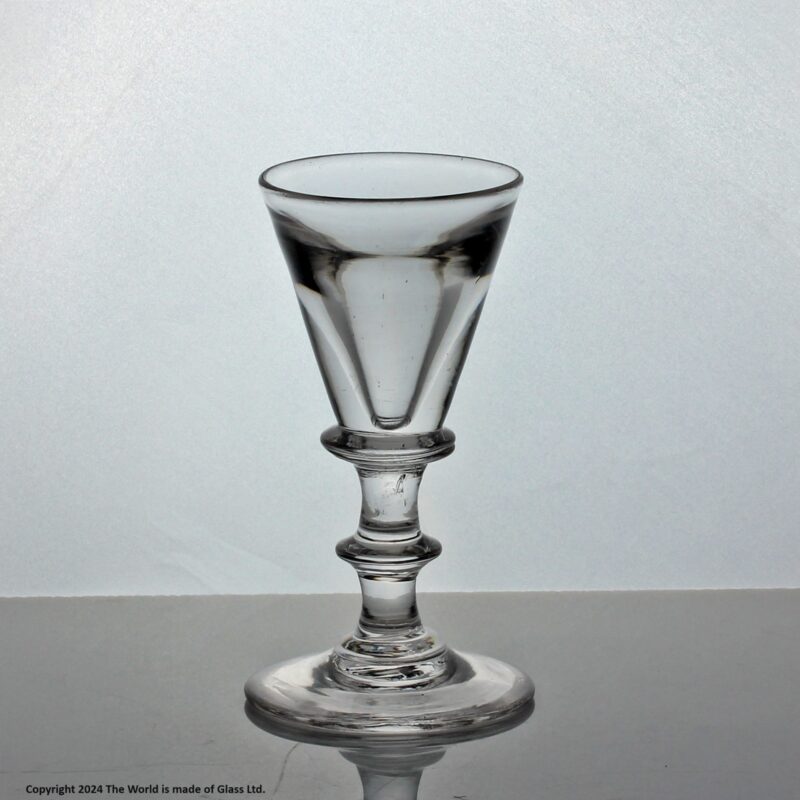 Georgian deceptive dram glass, funnel bowl