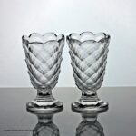 Victorian pair of heavily cut and dentated jelly glasses