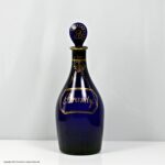 Georgian Bristol blue Indian Club shaped Brandy decanter