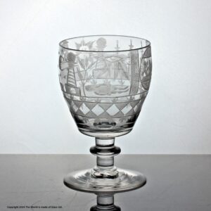 Georgian English Masonic engraved barrel bowl rummer
