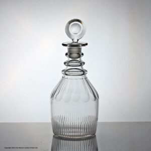 Georgian Prussian shaped three ring spirit decanter