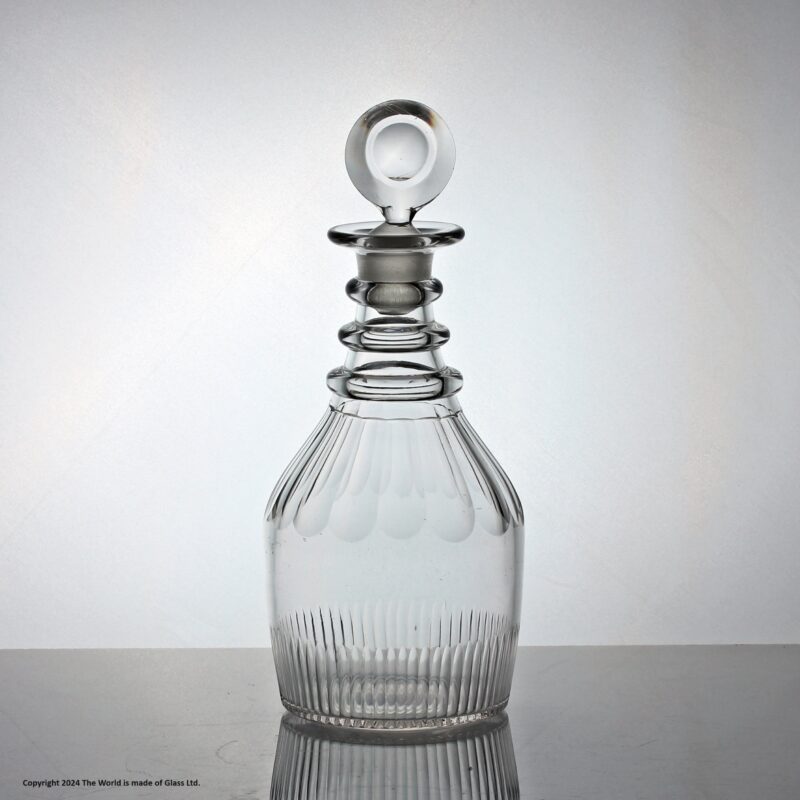 Georgian Prussian shaped three ring spirit decanter
