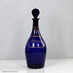 Georgian Bristol blue Indian Club shaped Brandy decanter