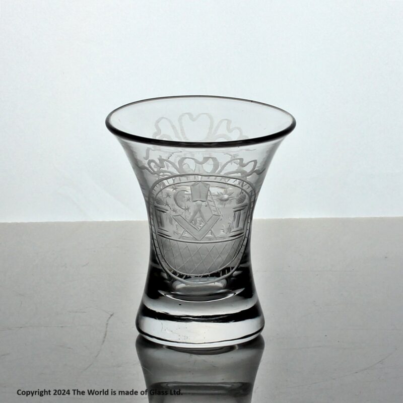 Georgian English Masonic engraved firing glass
