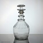 Georgian Prussian shaped three ring spirit decanter, mushroom stopper
