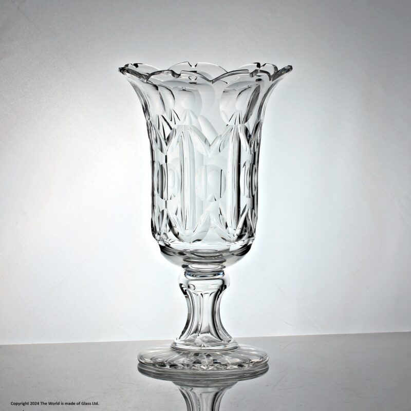 Victorian large cut glass celery vase