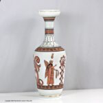 Victorian Harrach tall Etruscan vase