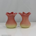 Victorian pair of Webbs Queen Burmese baluster shaped spill vases