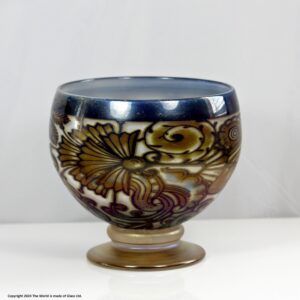 Jonathan Harris studio glass Graal chalice or bowl, Aztec pattern