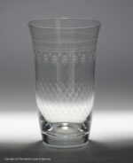 Set of three Lady Hamilton pattern lead glass highball glasses
